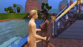 Dad f. His Black Step Daughter To Have Sex In The Swimming Pool outdoor