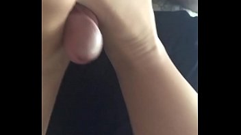 Wife Tara gave me a quickie footjob while wearing her new thigh high nylon stockings