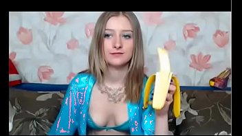 Girl  she gets up with banana http://larking.p