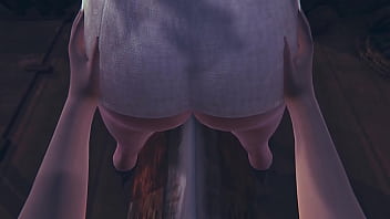 Ciri from the Witcher 3 Wild hunt aka Ciri of Vengerberg humping wooden hourse until orgasm with her shaved pink pussy on a boat